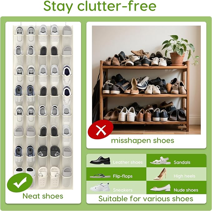 Unjumbly Over the Door Shoe Organizer