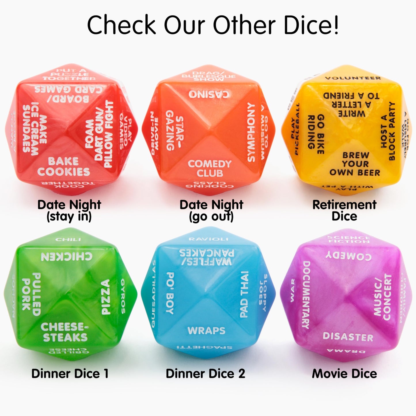 Retirement Gift Decision Dice – Funny Retirement Game for Men & Women (Yellow), Novelty Retirement Dice with Activity Ideas, Gag Gift for Coworker, Boss or Friend, Party Game for Retirees