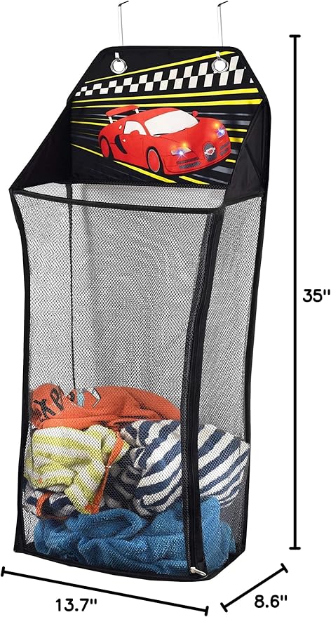 Store&Score Over The Door Hanging Kids Fun LED Race Car Light-Up Collapsible
