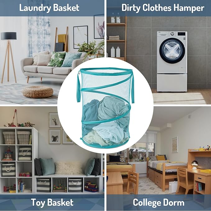 Seiritex Mesh Popup Laundry Hamper 115L Collapsible Laundry Basket No Lid Extra