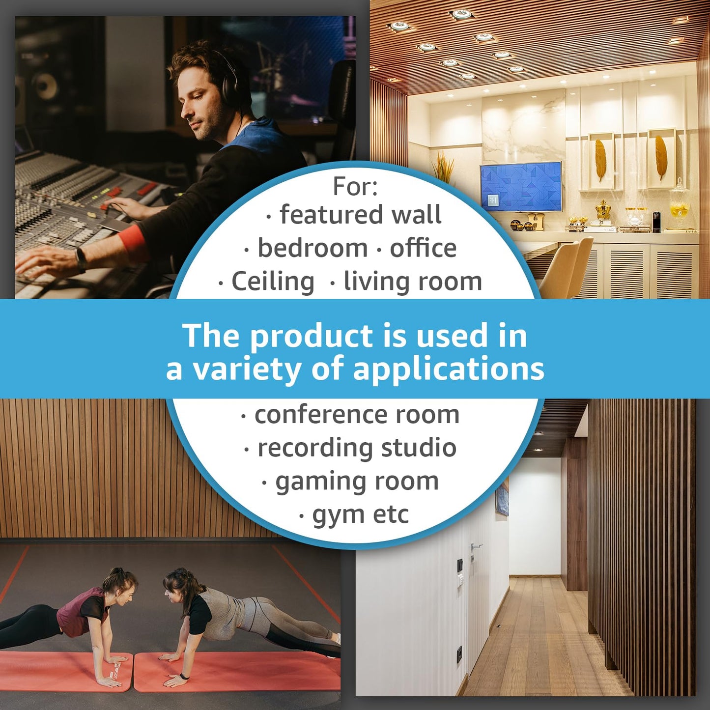 Art3d 2-Pack 94.5" x 24" Acoustic Wood Panels for Wall, 31 sq.ft Soundproof Wood Slat Panels, 3D Fluted Sound Absorbing Paneling for Interior Wall Decor, Living Room, Bedroom - Oak