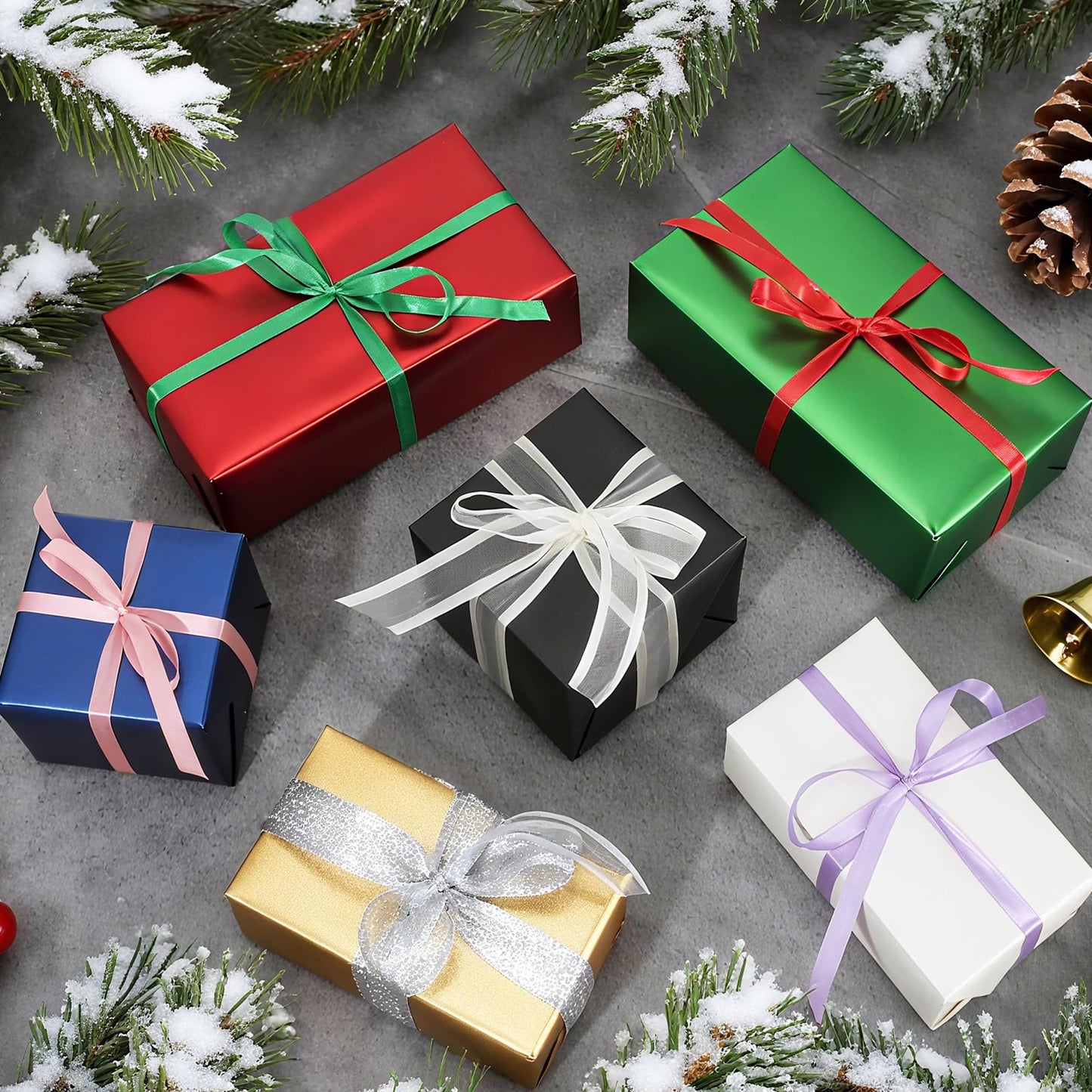 Black Wrapping Paper, 2 Roll 17inch x 33ft Matte Metallic Black Solid Color Gift Wrapping Paper Perfect for Graduation Gifts, Father's Day, Baby Shower, Birthday, Christmas, Wedding, DIY Invitations