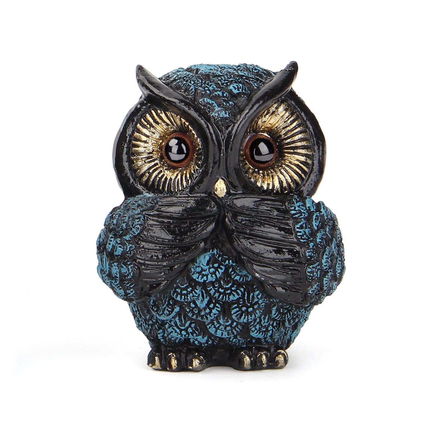 Owl figurine and sculptures for shelf decor accents,3 wise Owl statue for living room bedroom decoration,Retro animal decor,boho gift for women bird lover,see no evil hear no evil speak no evil