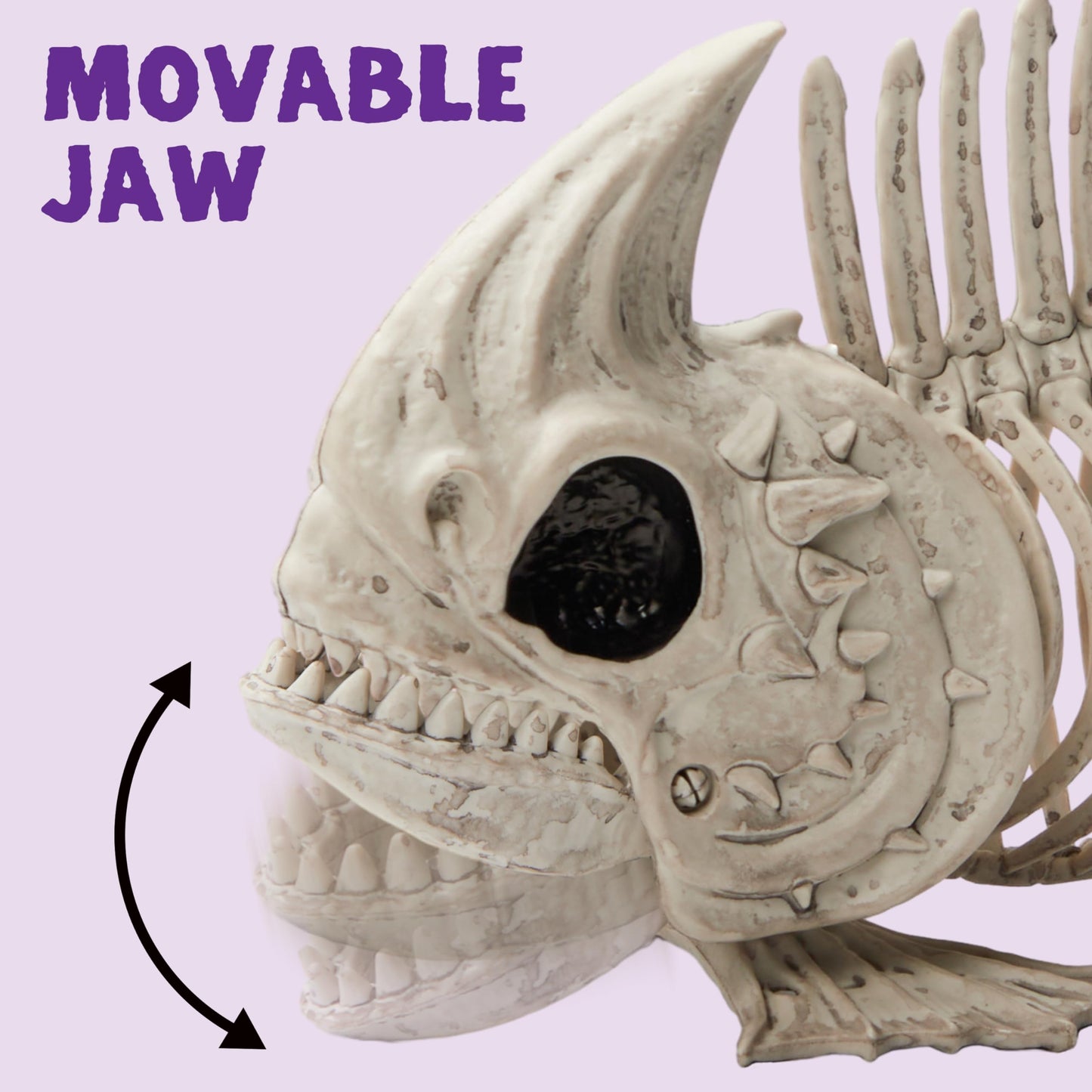 JOYIN 2 PCS 9.5 Halloween Posable Fish Skeleton Decor, Animal Plastic Bones with Posable Joints for Indoor Outdoor Halloween Decorations Party Props, Yard Patio Lawn Garden Props Decor