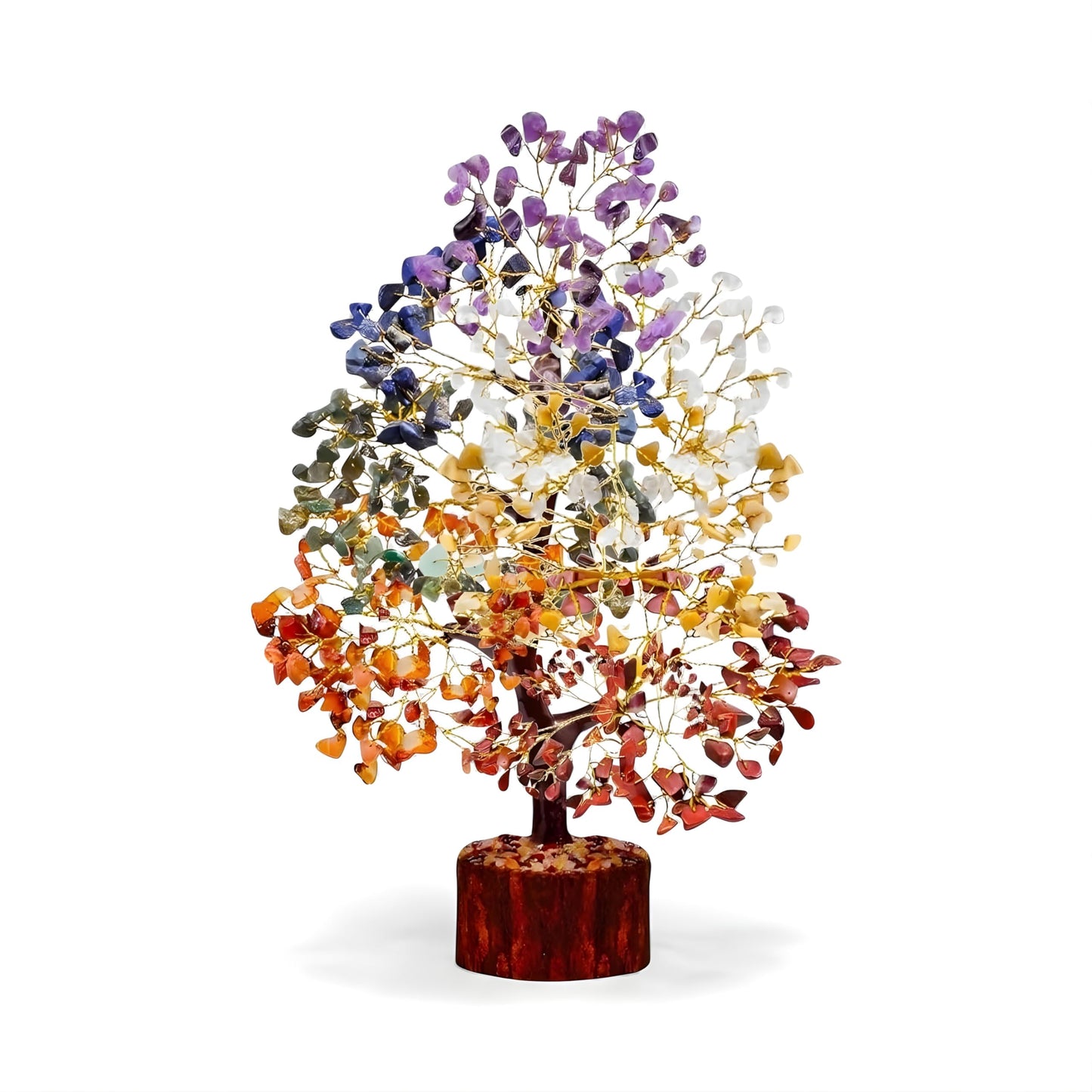 Mr.stonecreations 7 Chakra Crystal Tree of Life Natural Gemstone Vastu Tree for Home Decor, Meditation & Reiki Healing Handmade Spiritual Energy Gift (Pack of 1)