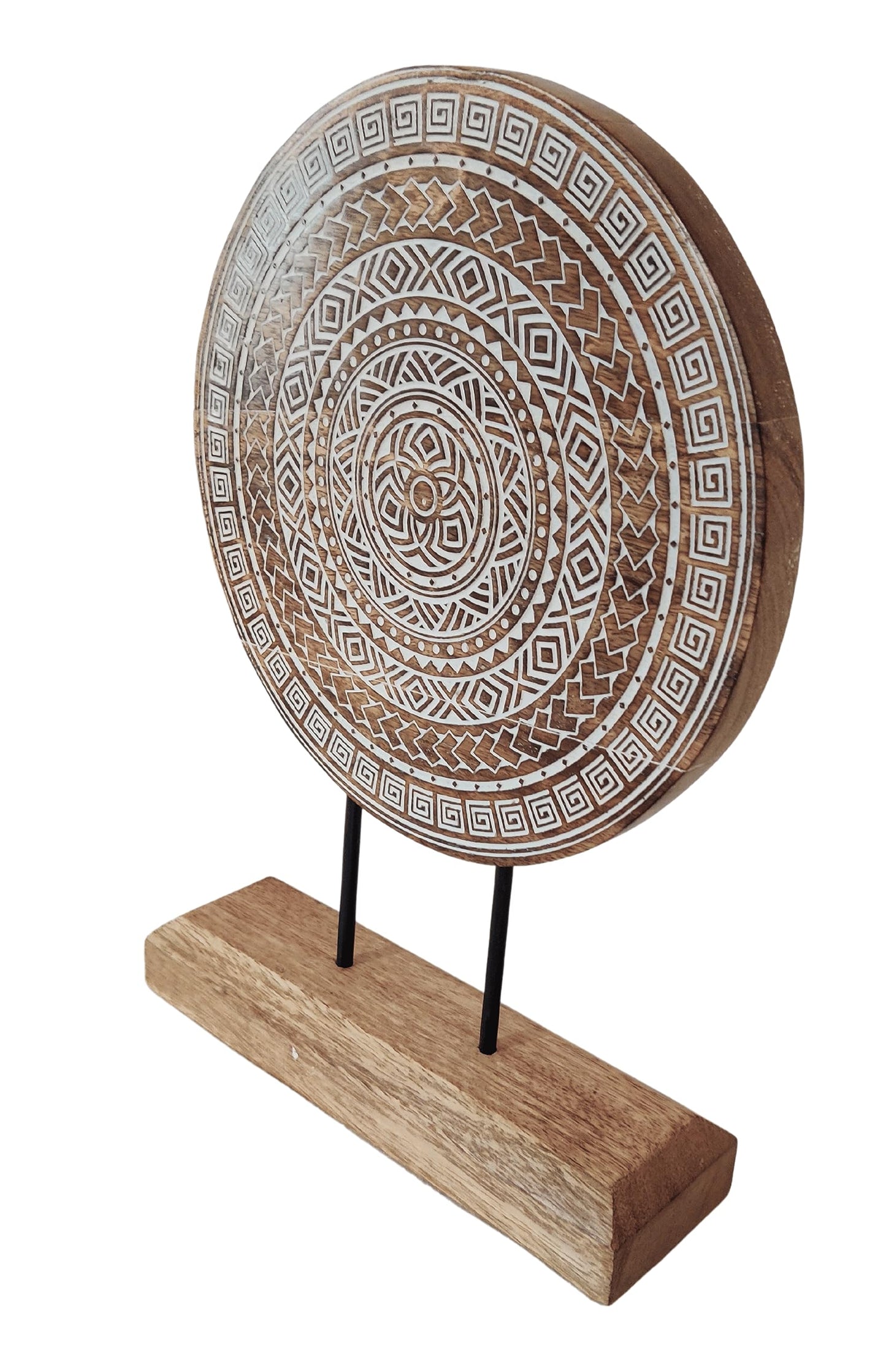 VANIYA CRAFTS® Wooden Carved Handmade Engraved Table Decor Table Sculpture Home Decor Statue for Living Room, Bedroom, Office Desktop, Cabinets, Shelf Decor (Natural White)