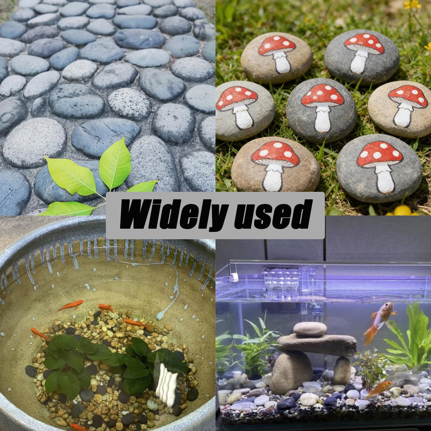Wuyituart 4LB Large Rocks for Painting, 3-4 Inch Natural River Rocks, Decorative Stones for Fish Tank Aquarium Fountain Garden Arts Crafting