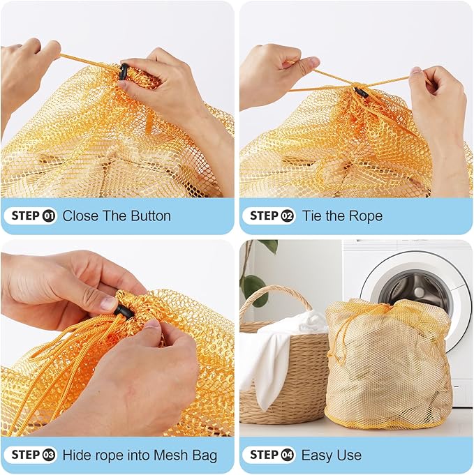 4Pcs Mesh Laundry Bags Washing Machine Mesh Wash Bags