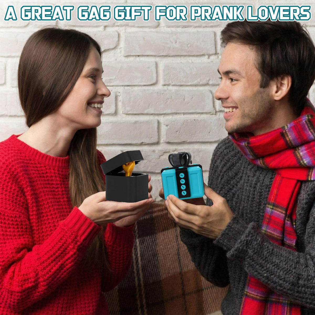 Novabright 2 Pack Annoying Present Box with Finger Annoying Gift Box with Screws Gifts Prank Boxes Novelty Hilarious Money Card Container for Party Birthday Wrapping