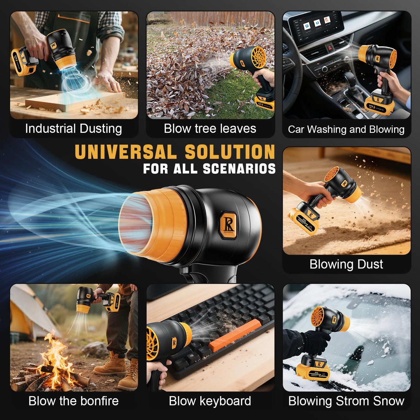 R Conlifeus 21V Cordless Leaf Blower, Lightweight Handheld 67 MPH Compact Yard Blower for Patio/Garage & Window Track Cleaning – Battery & Fast Charger Included