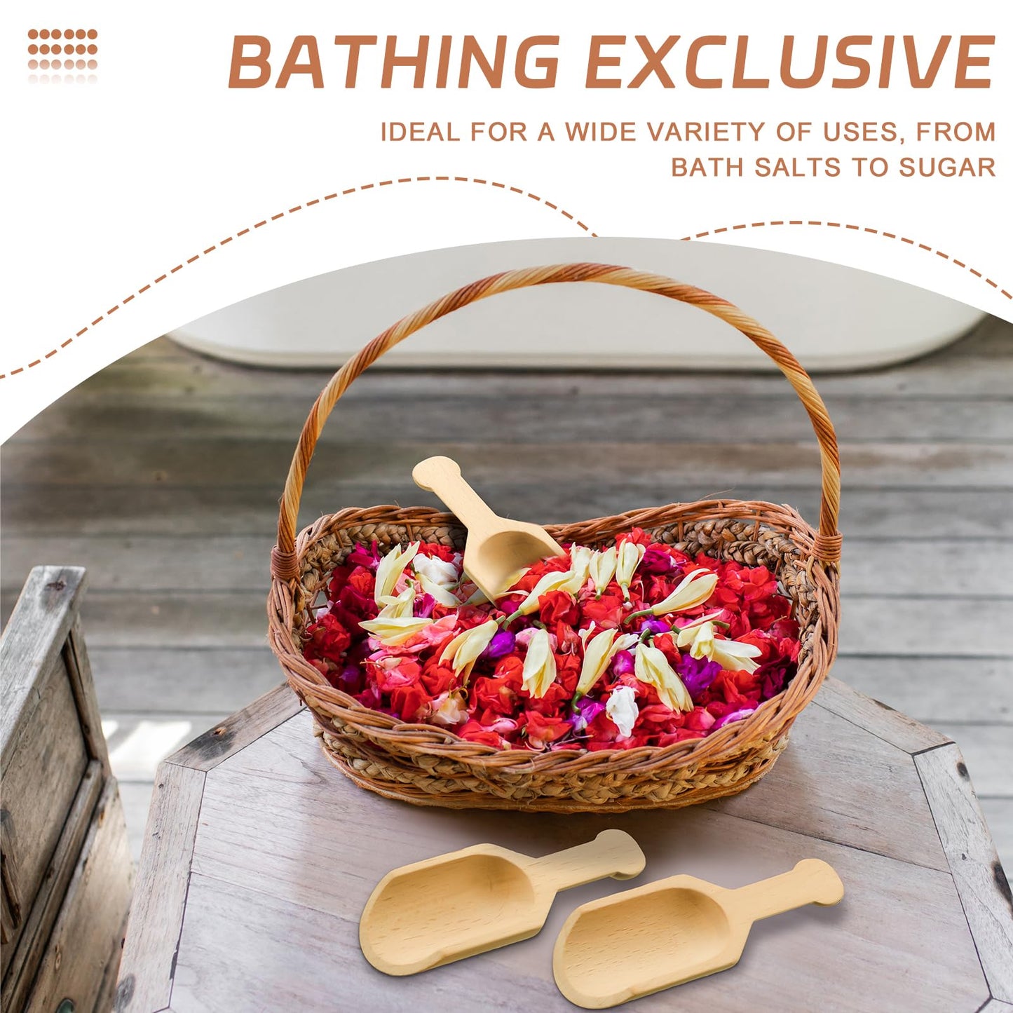 Dandat 100 Pack Mini Wooden Spoons for Jars Small Bath Salt Bamboo Spoons Bulk Small Scoop Mini Scooper Wooden Candy Spoon Washing Powder for Sugar Scrubs, Bath Salts, Cooking