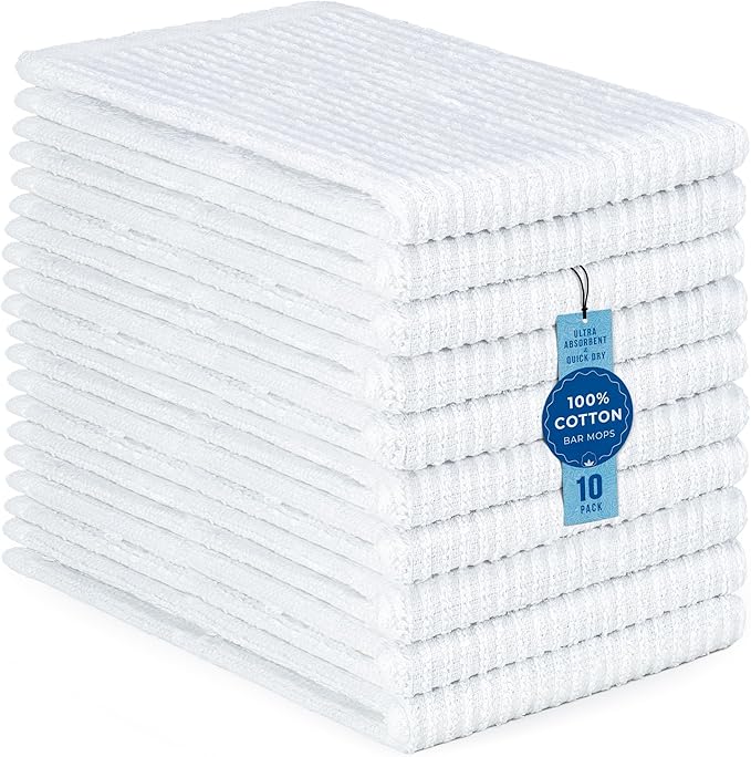 DecorRack 10 Pack 100% Cotton Cleaning Dish Towels