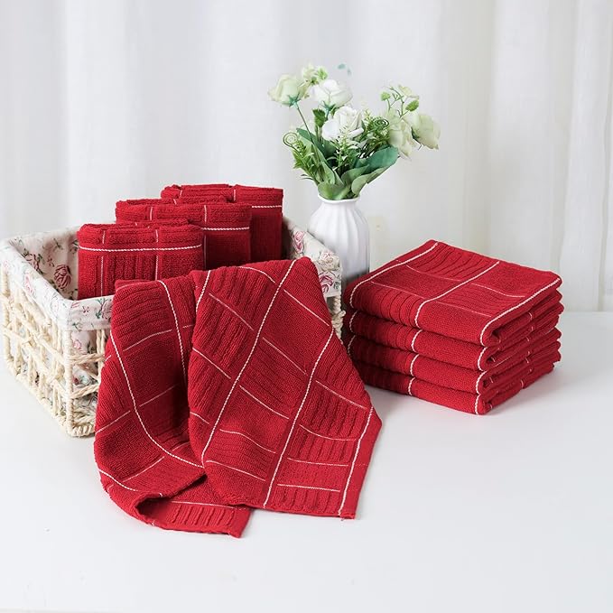 Glynniss Kitchen Towels and Dishcloths Set, Four Kitchen Dish Towels 16x26