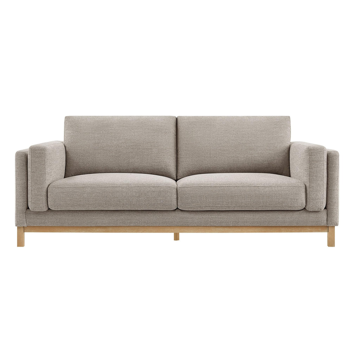 Modway Roscoe 81 Inch Fabric Sofa in Pewter - Comfortable Upholstered Deep Seat Couch for Living Room, Apartment, or Office Seating