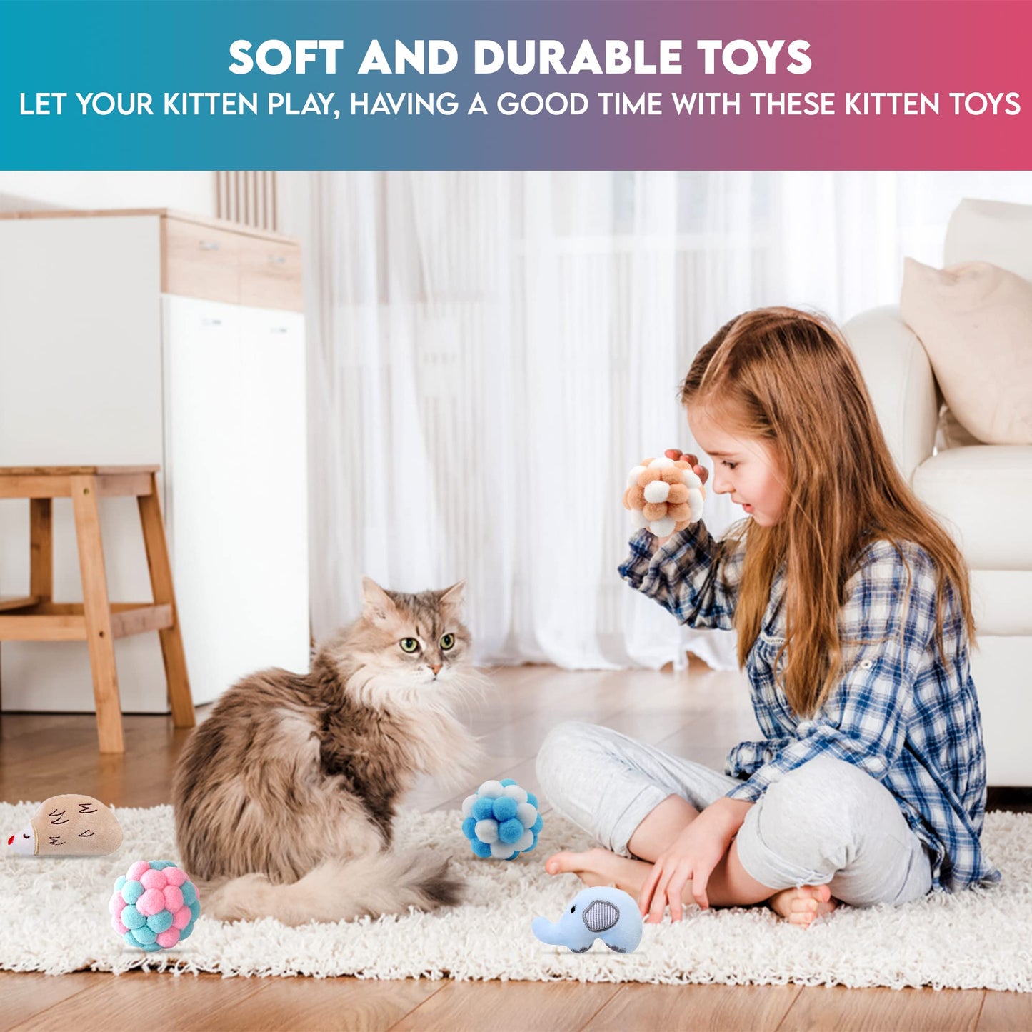 Paw Paw Babe 9 Pack Catnip Toys for Cats – Interactive Cat Toys for Indoor Cats & Kittens, Variety Bundle with Plush Animals & Catnip Balls, Fun Kitten Enrichment Toys Set