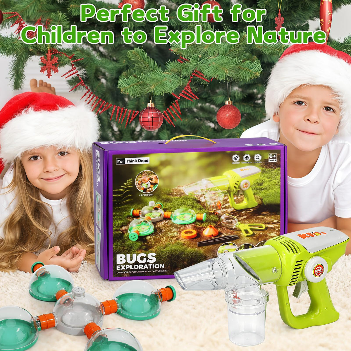 Bug Catcher for Kids 3-5, Bug Vacuum Toys Set for Toddlers 1-3, Magnify Glass, Observation Case, Insect Tweezer, Catch Pinning, STEM Educational Tool Outdoor Summer Explorer Kit Gifts for Boy Girl