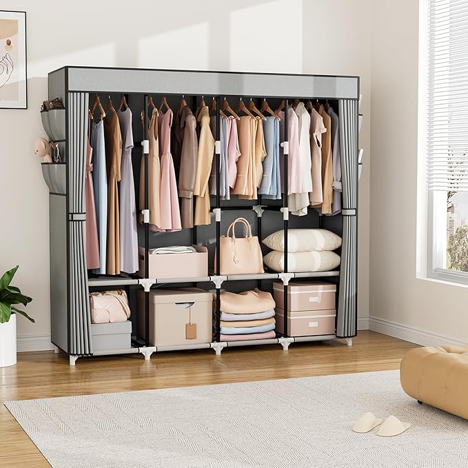 VTRIN Portable Closet for Hanging Clothes 67 Inch Wide Large Capacity Portable