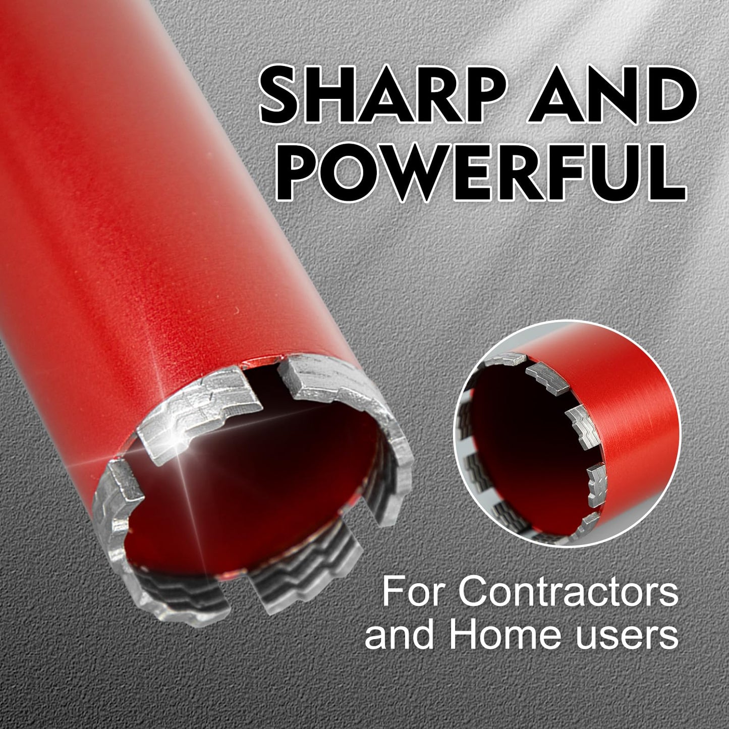 SALI Wet Diamond Core Drill Bits 6" (152mm) Diameter, 15" (380mm) Drilling Depth, Turbo Laser-Welded Segments(Wavy Teeth) with x1-1/4-7 Thread Core Bit for Rebar Concrete Brick Block Masonry Stone