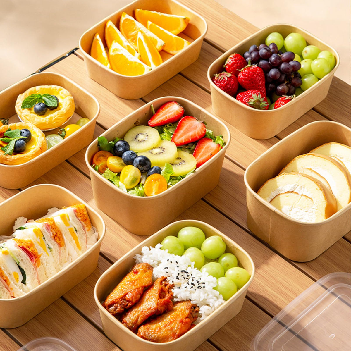 50-Pack 29oz Disposable Kraft Paper Bowls【with Lids and Forks】,Meal Prep Containers Disposable Togo Food Deli Containers for Restaurant Supplies Take Out Containers, Microwave Safe for Hot/Cold Food