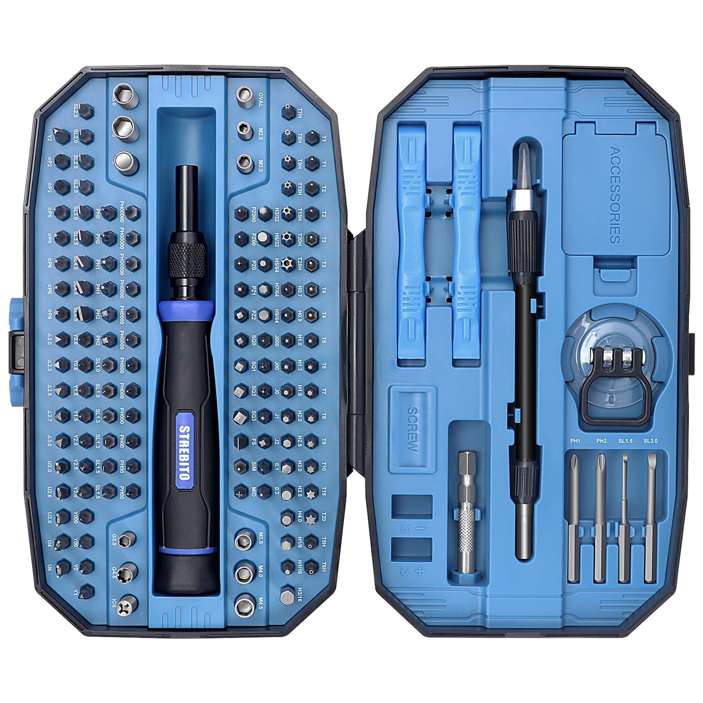 STREBITO Precision Screwdriver Set 153 in 1 Small Magnetic Screwdriver Set with Case, Electronic Repair Tool Kit for Computer, Laptop, iPhone, Macbook, PC, PS5, Xbox Controller, RC, Jewelers, Glasses