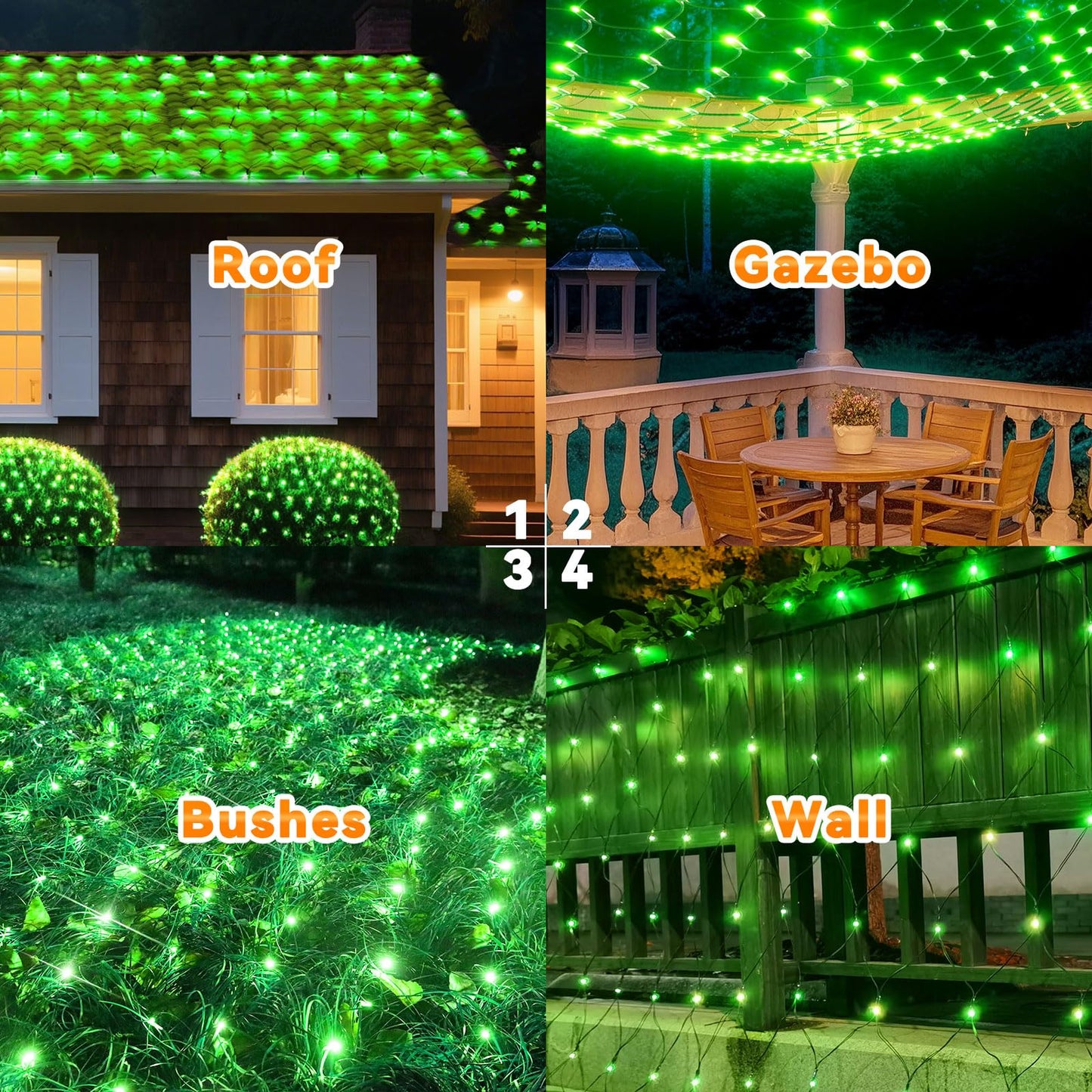 LitHome 21FT x 5FT Christmas Net Lights Outdoor Mesh Lights, 360 LED St Patrick’s Day Net Light for Bushes Connectable, 8 Modes Green Giant Mesh Light Waterproof for Christmas Garden Party Roof Decor