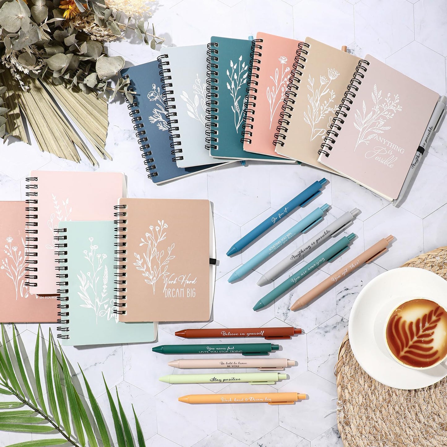 Resurhang 40 Pcs 20 Sets Employee Appreciation Gifts Bulk Inspirational Notebooks with Pens Small Notepads for Coworkers Staff Team Nurses Volunteers Students Teacher School Office Supplies