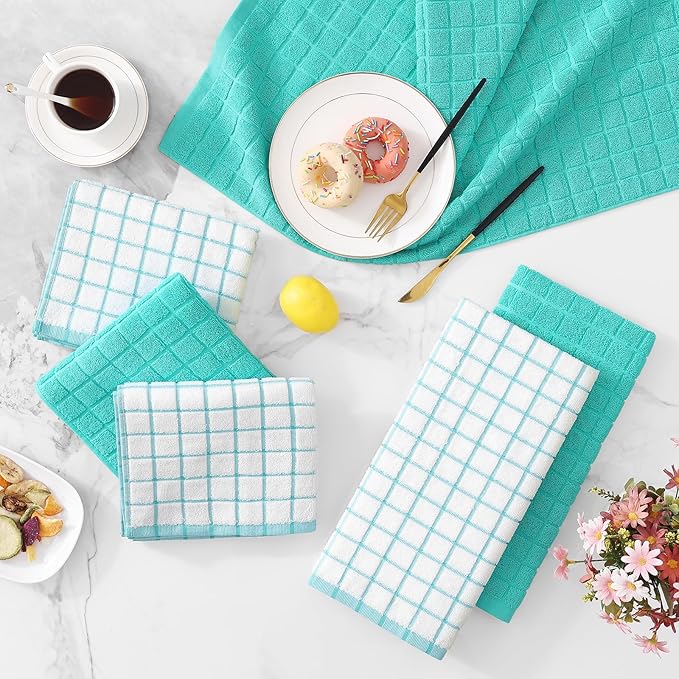 Homaxy Premium Cotton Kitchen Towels 16"x 28", Large Natural Ring Spun 390 GSM