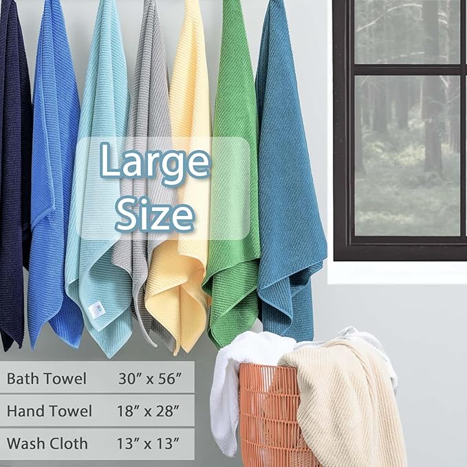 Turquoise Bath Towel with Hanging Loop