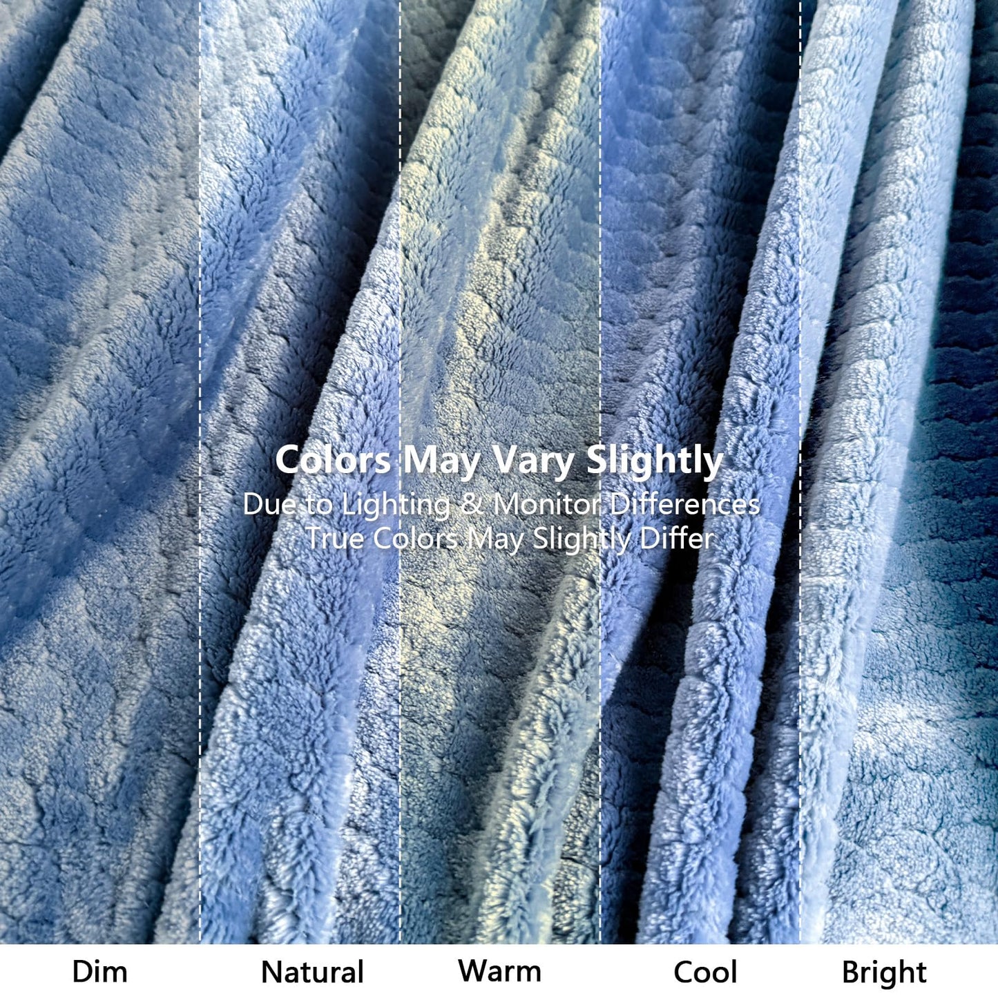 Kingcason Hoomly Soft Fleece Throw Blanket for AC Room, Soft Lightweight Flannel Blanket for Couch Travel Bed, Cozy Breathable Decor Gifts for Women & Men, Machine Washable, Denim Blue, 60x80 Inches