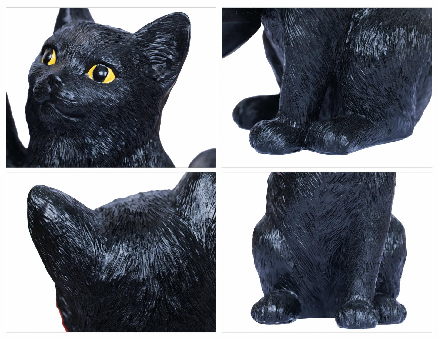Gothic Black Cat Lamp with Tealight Candle Holder Cat Statue Halloween Decorations Indoor Gothic Home Decor for Living Room Tabletop Shelf Bedroom Unique Goth Witchy Gifts Decor