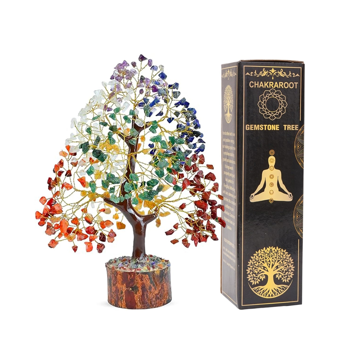 ChakraRoot Tree of Life Crystal Gift – Handcrafted Chakra Tree for Women & Mom | Spiritual Home & Office Decor for Luck, Wealth & Positive Energy | Birthday