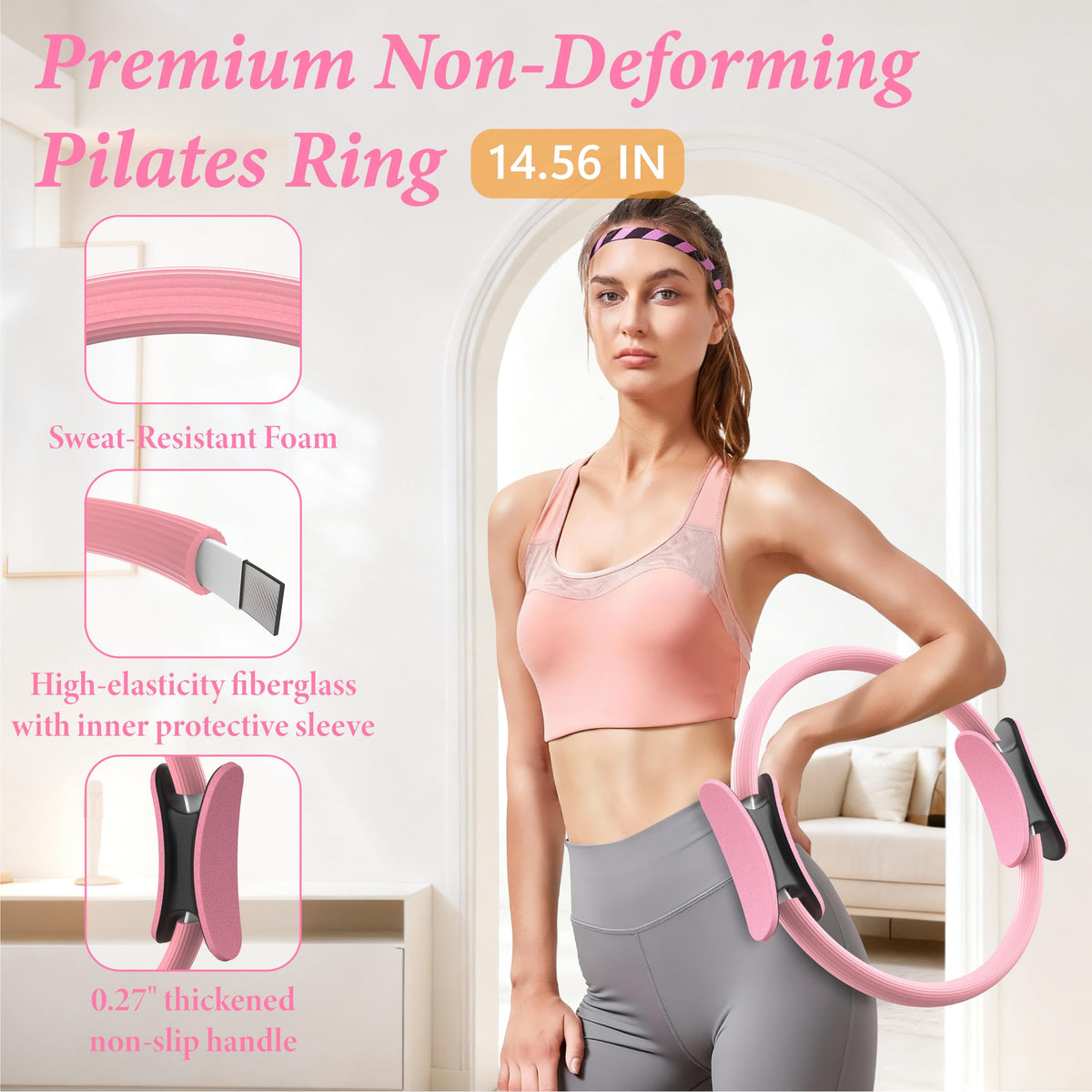 LarFaFa Pilates Kit for Home Workouts, Pilates Equipment Ring and Ball Set, Pilates Essentials Kit for Women, Home Pilates Workout Kit, Pilates Set, Pilates Starter Kit for Women at Gym Studio Travel