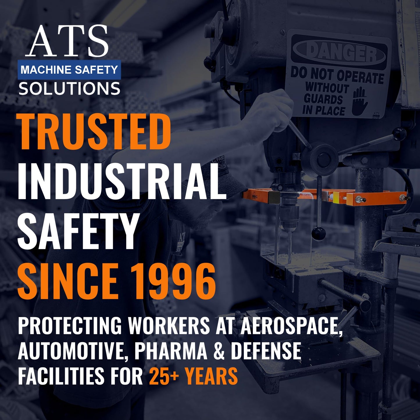 ATS Drill Press Guard | OSHA Compliant Safety Shield for 2.0" to 4.0" Round Columns | Billet Aluminum Clamp, Aluminum Extrusion Frame & Lexan | Made in USA | DPG-ES1