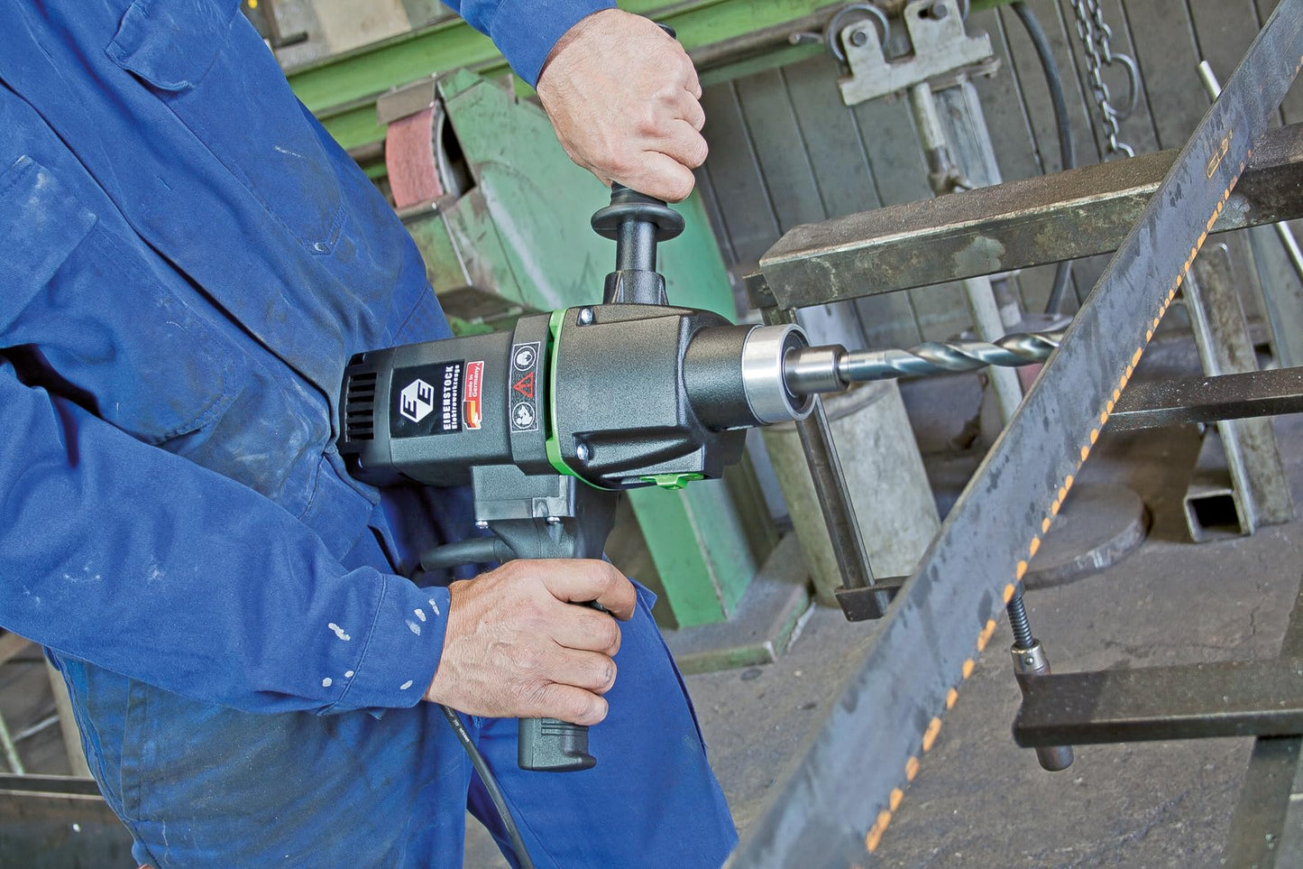 CS Unitec | EHB 32/2.2 R/RL | Reversible Hand-Held Drilling Machine/Drive Motor for Metal Surfaces. 16.3 Amp, 110V, 2 Speeds 60-140 & 200-470 RPM - Made in Germany