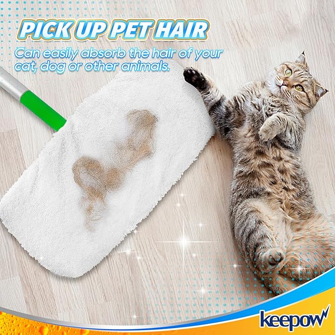 KEEPOW Reusable Dry Sweeping/Wet Mopping Cloths Compatible