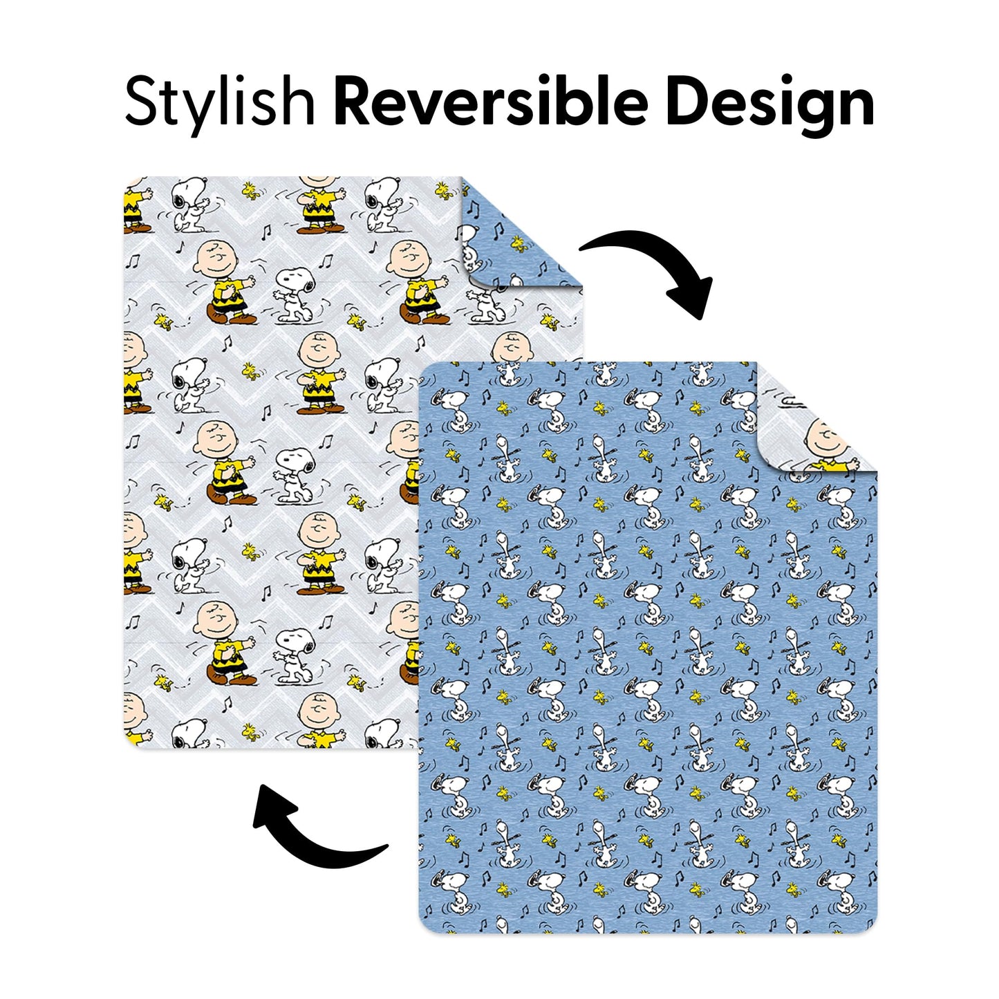 Northwest Peanuts Friends Happy Dance Quilted Throw Blanket 60x80 inches
