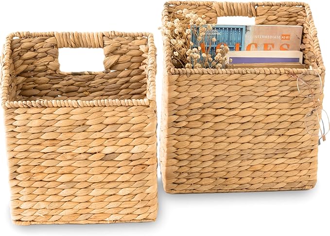KOLWOVEN Wicker Hanging Storage Baskets, Mail Baskets
