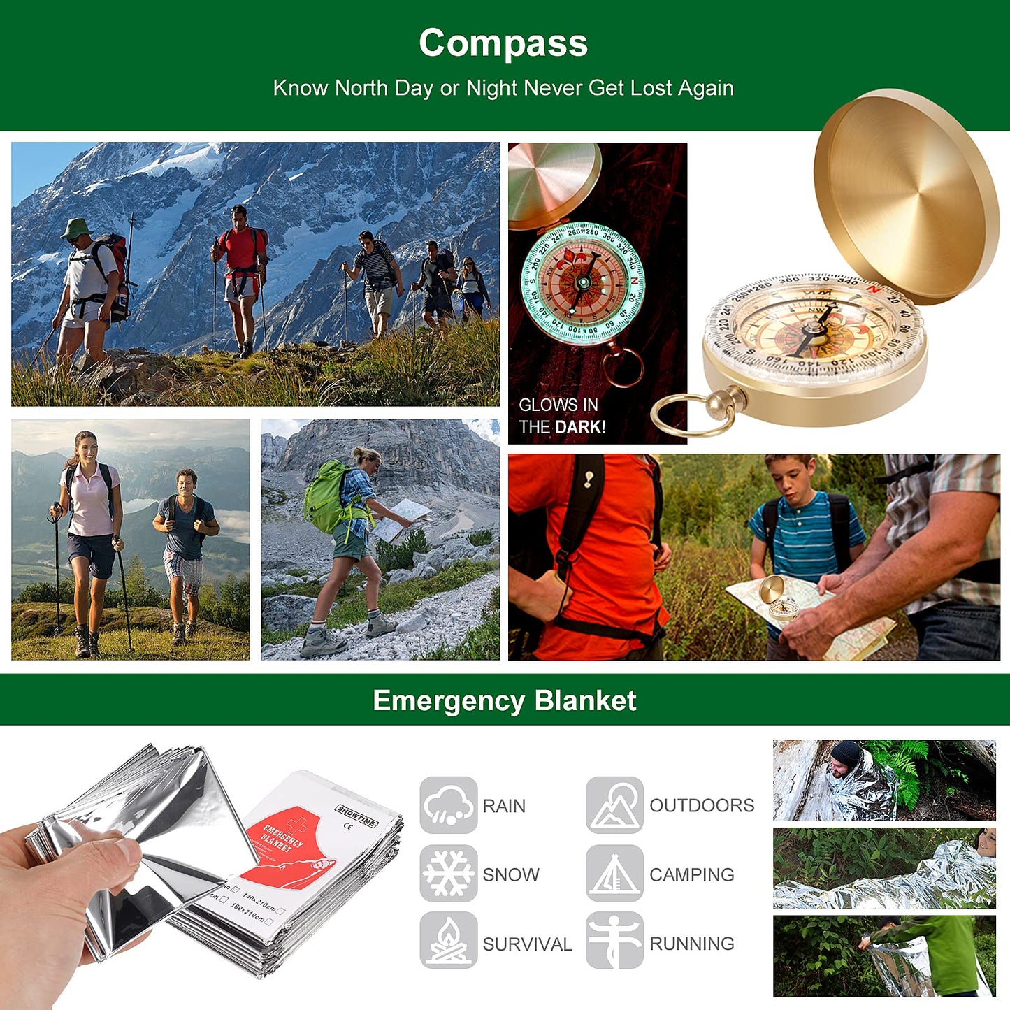 Gifts for Men Dad Christmas Husband Teenage Boy, Survival Kit 28 in 1, Survival Gear Tool Emergency Tactical Equipment Supplies Kits for Families Outdoors Camping Hiking Adventures