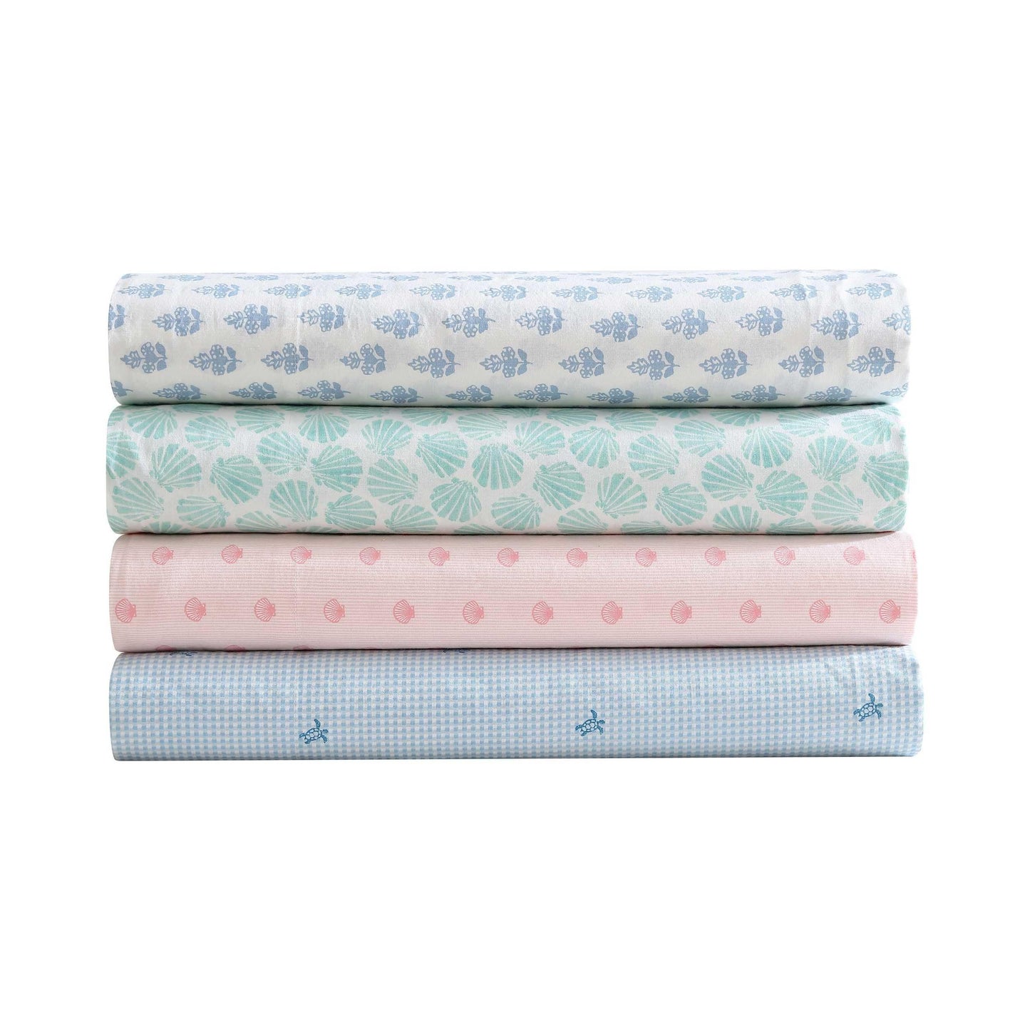 Laura Ashley – Twin Size Sheet Set, Soft & Lightweight Cotton Percale Bedding with Matching Pillowcase, Deep Pocket, Coastal Room Decor, College Dorm Room Essentials (Turtle Gingham Blue)