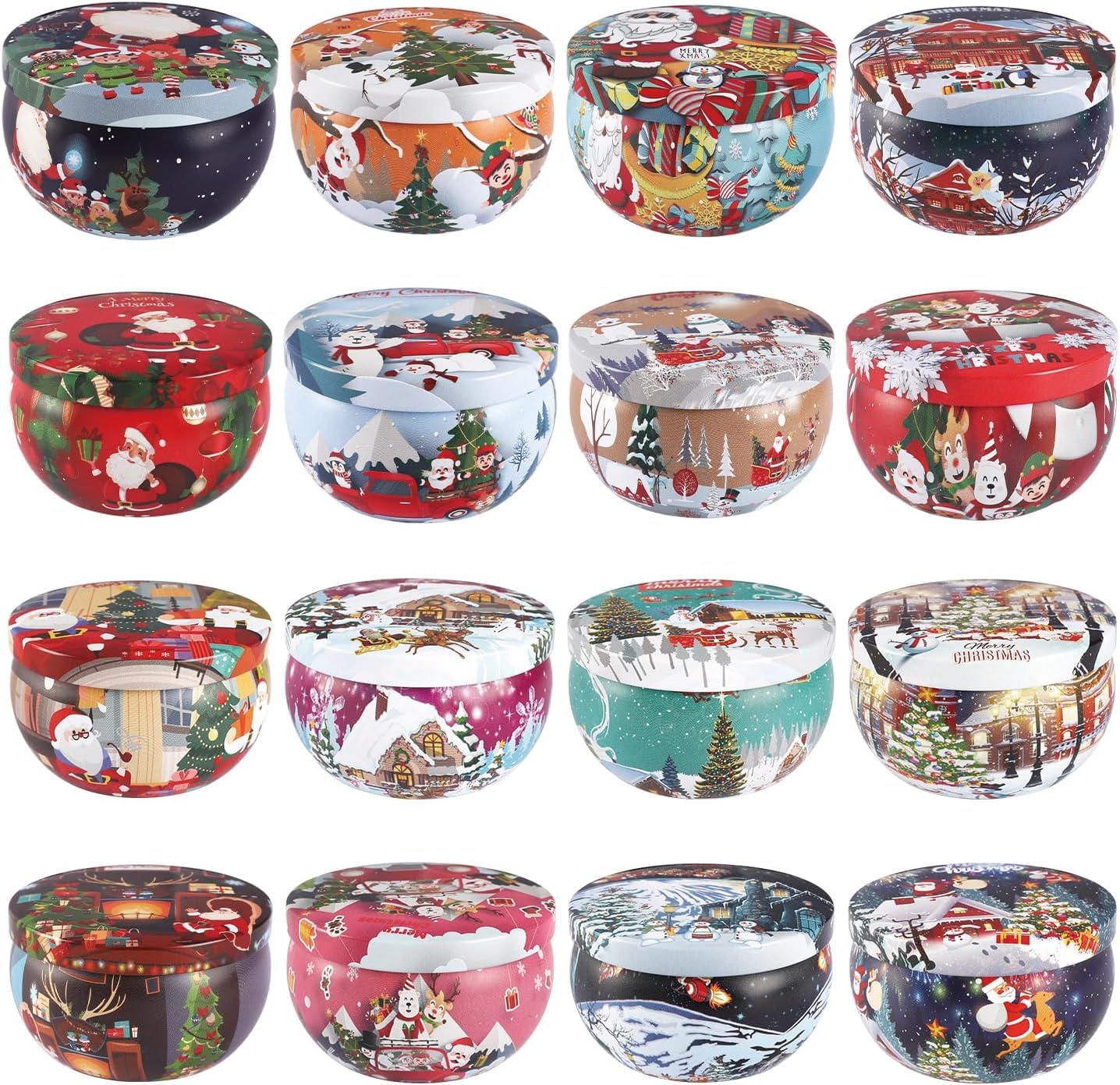 YOROXRG 16 Pack Christmas Scented Candles Gift Set 2.5oz Strong Fragrance jar Candles Natural Soy Wax Candles Portable Travel Tin Jar Candles Gifts for Home Scented Decoration Birthday Valentine'sDay