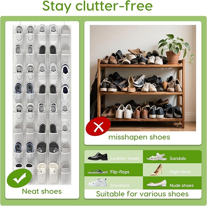 Unjumbly Over the Door Shoe Organizer