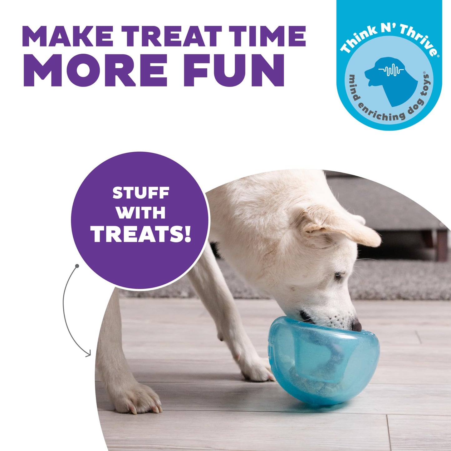 Outward Hound by Planet Dog Snoop Durable Interactive Treat Dispensing Dog Toy, Large, Blue