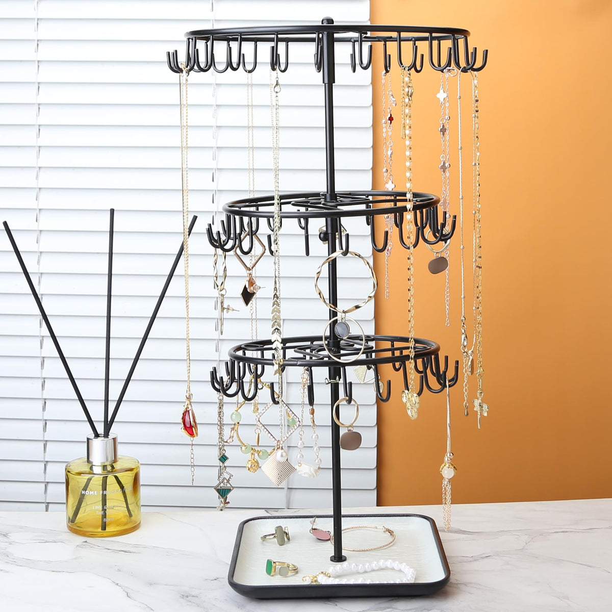 Diridbaz Multi-layer Jewelry Organizer Chic Box Metal Jewelry for Ladies Stylish Storage