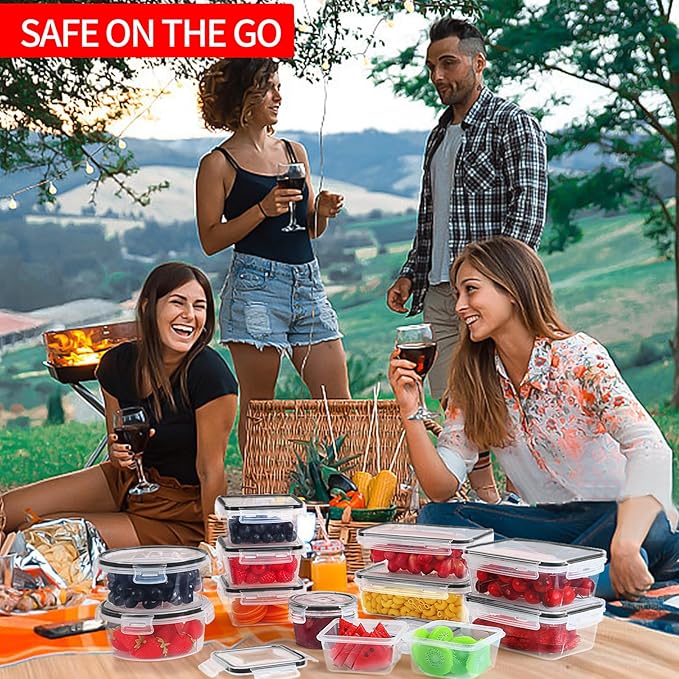 Skroam 36 Pack Food Storage Containers, Plastic BPA-Free Meal Prep Container