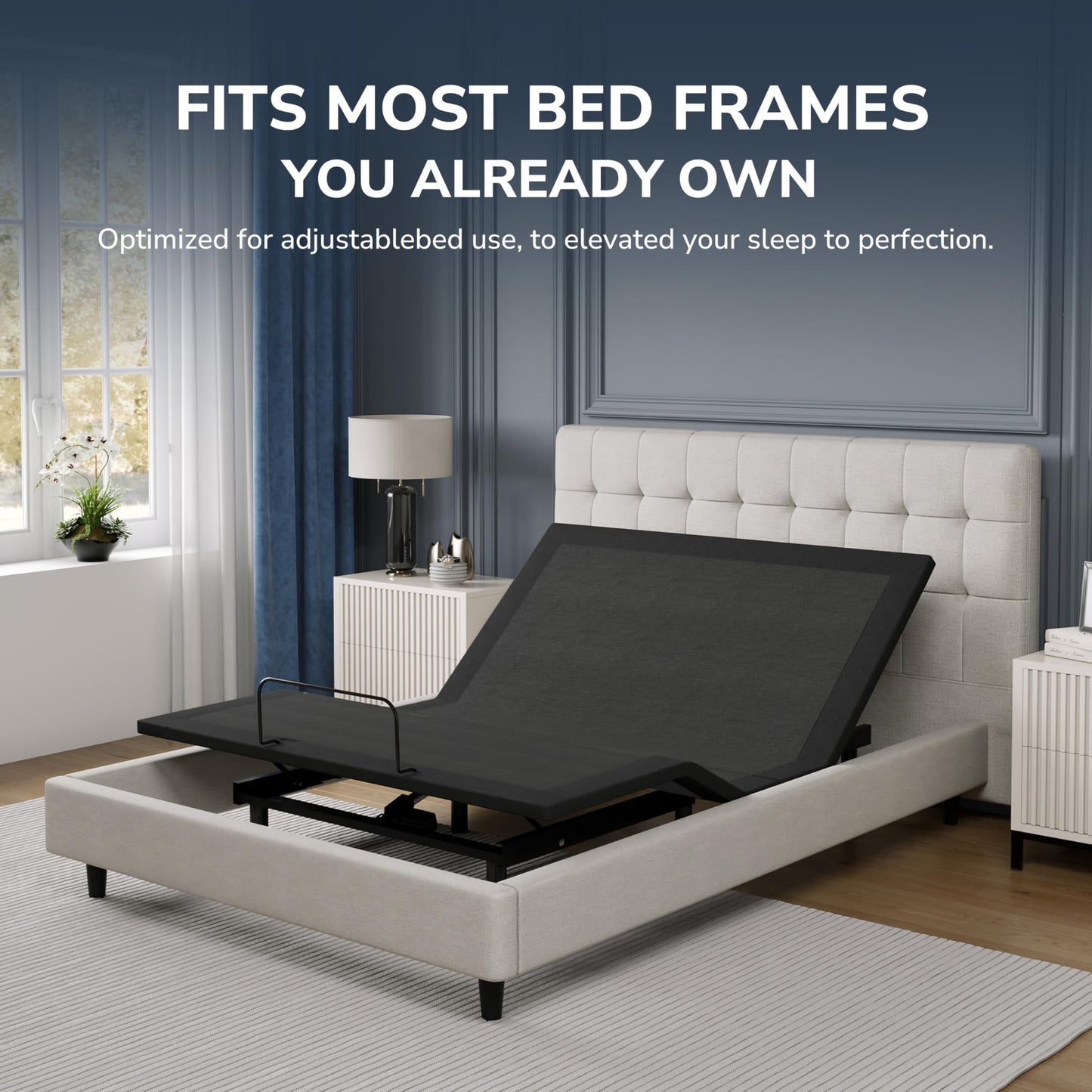 EGOHOME Split King Adjustable Bed Frame and 14 Inch Cooling Memory Foam Mattress, Wireless Remote Head and Foot Incline, 12 inch Legs, Zero Gravity