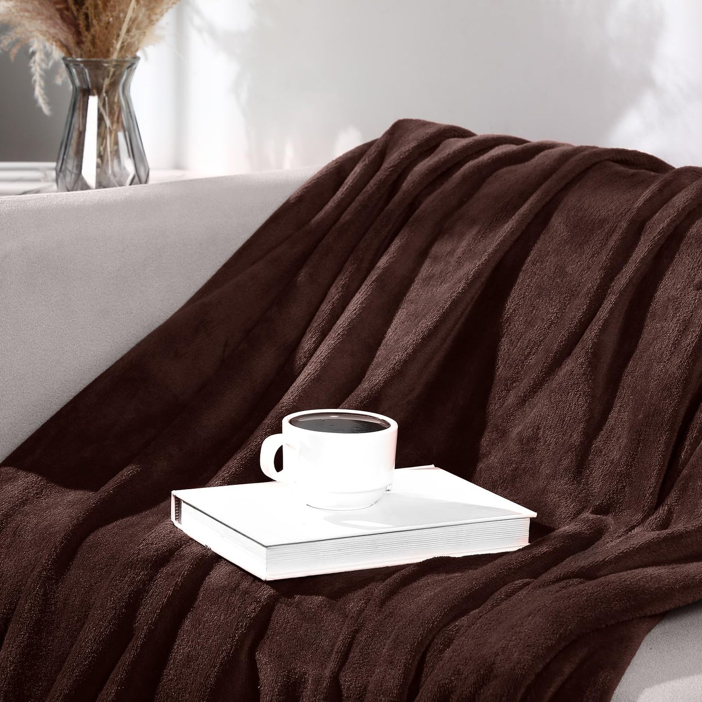 VitalCozy 6 Pcs Fleece Throw Blankets Bulk 60" x 80" Extra Large Lightweight Fuzzy Flannel Plush Blankets for Couch Home Living Room Sofa Bed (Classic,Classic Color)