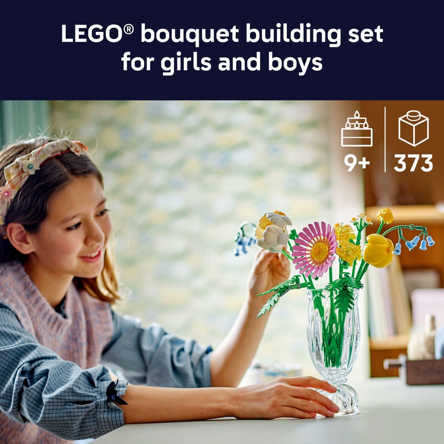 LEGO Botanicals Petite Sunny Bouquet Building Toy - DIY Floral Arrangement for Girls & Boys, Ages 9+ - Gift for Birthdays - Bedroom, Desk, Home Decor - 10347