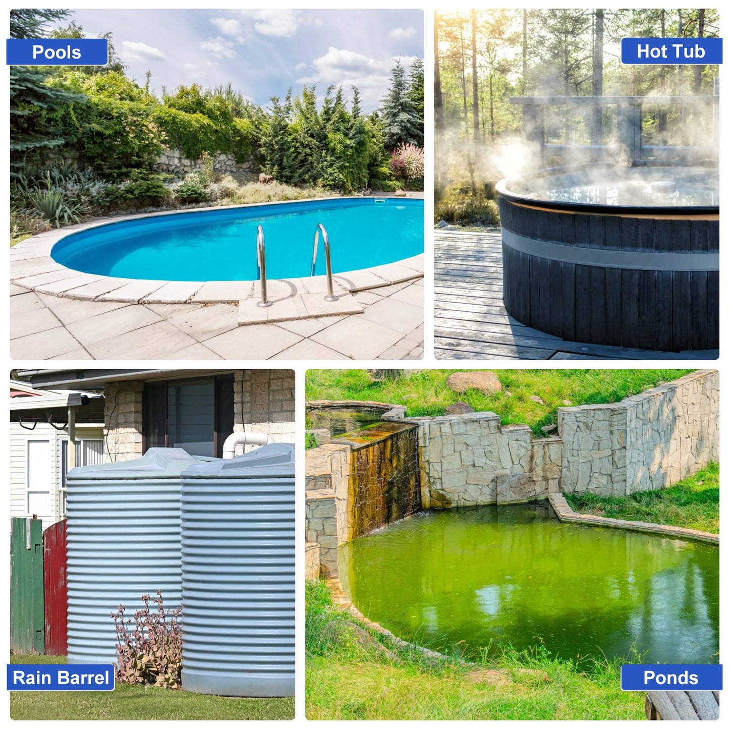 SHANGDA Sump Pump 1HP Submersible Water Pump 4500GPH Stainless Steel Electric Clean/Dirty Water Draining Transfer Pumps with Adapters for Pool Hot Tub Pond