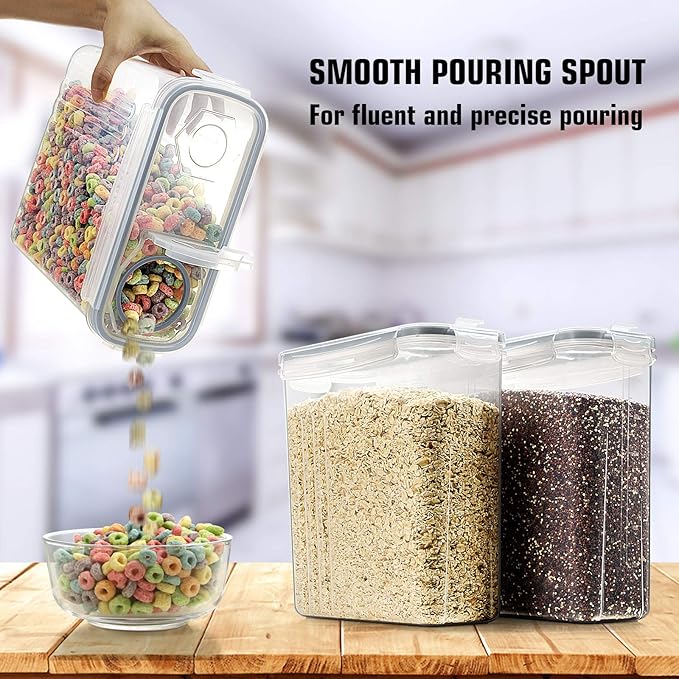 Wildone Cereal Storage Containers Set, Large BPA Free Plastic Airtight Food
