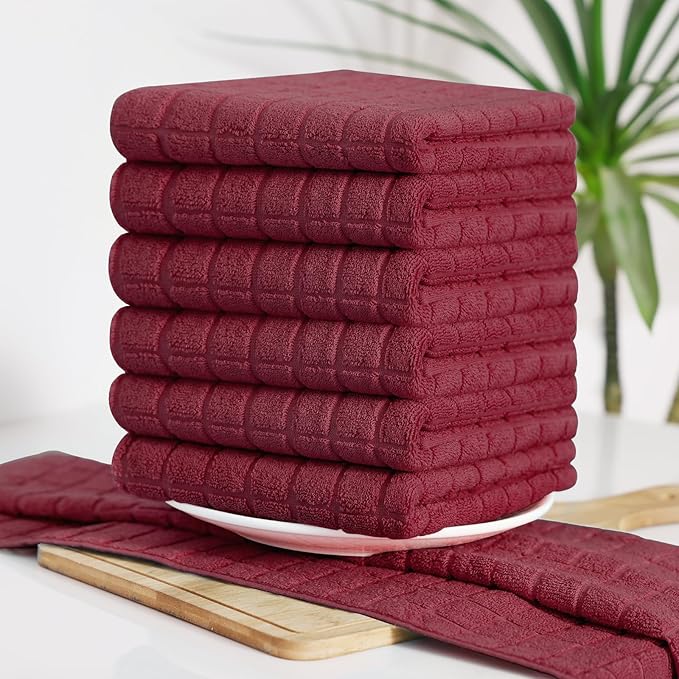 Homaxy Premium Cotton Kitchen Towels 16"x 28", Large Natural Ring Spun 390 GSM